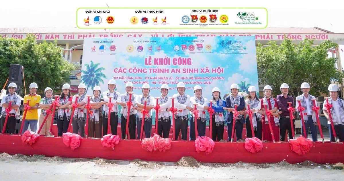 Hội Doanh nhân trẻ TP.HCM khởi công các công trình an sinh xã hội trong Hành trình Sức khỏe Xanh Mùa 4 tại Cà Mau